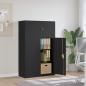 Preview: ARDEBO.de - Aktenschrank Schwarz 90x40x145 cm Stahl