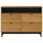 Preview: Schubladenschrank FLAM 110x40x80 cm Massivholz Kiefer