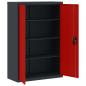 Preview: Aktenschrank Anthrazit und Rot 90x40x140 cm Stahl