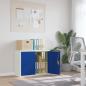 Preview: ARDEBO.de - Aktenschrank Hellgrau und Blau 90x40x70 cm Stahl