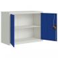 Preview: Aktenschrank Hellgrau und Blau 90x40x70 cm Stahl