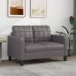 Preview: ARDEBO.de - 2-Sitzer-Sofa Grau 120 cm Kunstleder