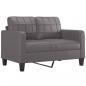 Preview: 2-Sitzer-Sofa Grau 120 cm Kunstleder