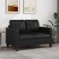 Preview: ARDEBO.de - 2-Sitzer-Sofa Schwarz 120 cm Kunstleder