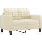 Preview: 2-Sitzer-Sofa Creme 120 cm Kunstleder