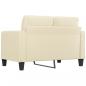 Preview: 2-Sitzer-Sofa Creme 120 cm Kunstleder