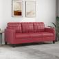 Preview: ARDEBO.de - 3-Sitzer-Sofa Weinrot 180 cm Kunstleder