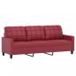 Preview: 3-Sitzer-Sofa Weinrot 180 cm Kunstleder