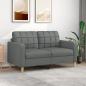 Preview: ARDEBO.de - 2-Sitzer-Sofa Dunkelgrau 140 cm Stoff