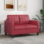 Preview: ARDEBO.de - 2-Sitzer-Sofa Weinrot 120 cm Kunstleder