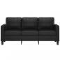 Preview: 3-Sitzer-Sofa Schwarz 180 cm Kunstleder