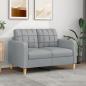 Preview: ARDEBO.de - 2-Sitzer-Sofa Hellgrau 120 cm Stoff