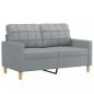 Preview: 2-Sitzer-Sofa Hellgrau 120 cm Stoff