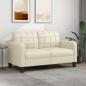 Preview: ARDEBO.de - 2-Sitzer-Sofa Creme 140 cm Kunstleder