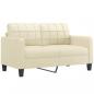 Preview: 2-Sitzer-Sofa Creme 140 cm Kunstleder