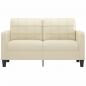 Preview: 2-Sitzer-Sofa Creme 140 cm Kunstleder