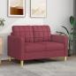 Preview: ARDEBO.de - 2-Sitzer-Sofa Weinrot 120 cm Stoff