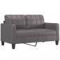 Preview: 2-Sitzer-Sofa Grau 140 cm Kunstleder