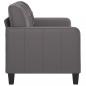 Preview: 2-Sitzer-Sofa Grau 140 cm Kunstleder