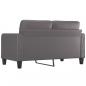 Preview: 2-Sitzer-Sofa Grau 140 cm Kunstleder