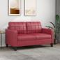 Preview: ARDEBO.de - 2-Sitzer-Sofa Weinrot 140 cm Kunstleder