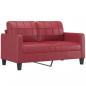 Preview: 2-Sitzer-Sofa Weinrot 140 cm Kunstleder