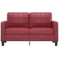 Preview: 2-Sitzer-Sofa Weinrot 140 cm Kunstleder