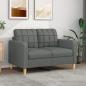 Preview: ARDEBO.de - 2-Sitzer-Sofa Dunkelgrau 120 cm Stoff