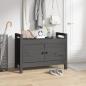 Preview: ARDEBO.de - Flurbank Grau 80x40x60 cm Massivholz Kiefer