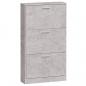 Preview: Schuhschrank Betongrau 59x17x108 cm Holzwerkstoff