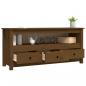 Preview: TV-Schrank Honigbraun 114x35x52 cm Massivholz Kiefer