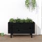 Preview: ARDEBO.de - Hochbeet Schwarz 101x50x57 cm Massivholz Kiefer