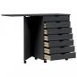 Preview: Rollschrank mit Schreibtisch MOSS Grau Massivholz Kiefer