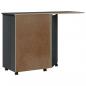 Preview: Rollschrank mit Schreibtisch MOSS Grau Massivholz Kiefer