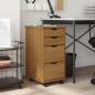 Preview: ARDEBO.de - Rollschrank mit Schubladen MOSS Honigbraun Massivholz Kiefer