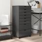 Preview: ARDEBO.de - Rollschrank mit Schubladen MOSS Grau Massivholz Kiefer