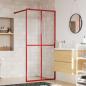 Preview: ARDEBO.de - Duschwand für Begehbare Dusche mit ESG Klarglas Rot 100x195 cm
