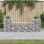 Preview: ARDEBO.de - Gartenbank aus Gabionen 183x41x60,5 cm Massivholz Kiefer