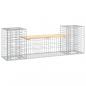 Preview: Gartenbank aus Gabionen 183x41x60,5 cm Massivholz Kiefer