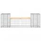 Preview: Gartenbank aus Gabionen 183x41x60,5 cm Massivholz Kiefer