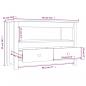 Preview: TV-Schrank Grau 79x35x52 cm Massivholz Kiefer