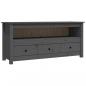 Preview: TV-Schrank Grau 114x35x52 cm Massivholz Kiefer