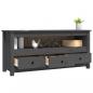 Preview: TV-Schrank Grau 114x35x52 cm Massivholz Kiefer