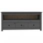 Preview: TV-Schrank Grau 114x35x52 cm Massivholz Kiefer