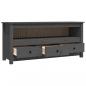 Preview: TV-Schrank Grau 114x35x52 cm Massivholz Kiefer