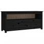 Preview: TV-Schrank Schwarz 114x35x52 cm Massivholz Kiefer