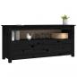 Preview: TV-Schrank Schwarz 114x35x52 cm Massivholz Kiefer