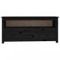 Preview: TV-Schrank Schwarz 114x35x52 cm Massivholz Kiefer