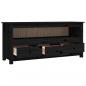 Preview: TV-Schrank Schwarz 114x35x52 cm Massivholz Kiefer