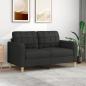 Preview: ARDEBO.de - 2-Sitzer-Sofa Schwarz 140 cm Stoff